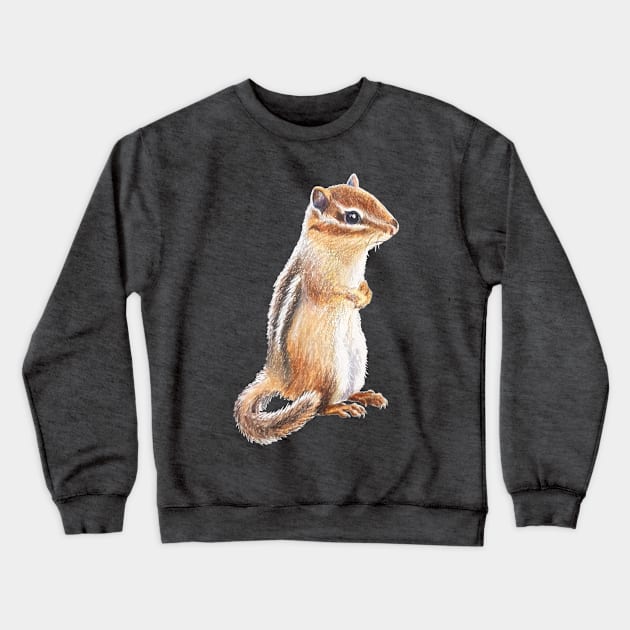 Chipmunk drawing Crewneck Sweatshirt by EmilyBickell